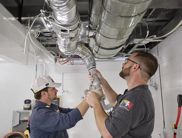 East Bridgewater Air Duct Cleaning technician performing thorough AC duct cleaning in East Bridgewater