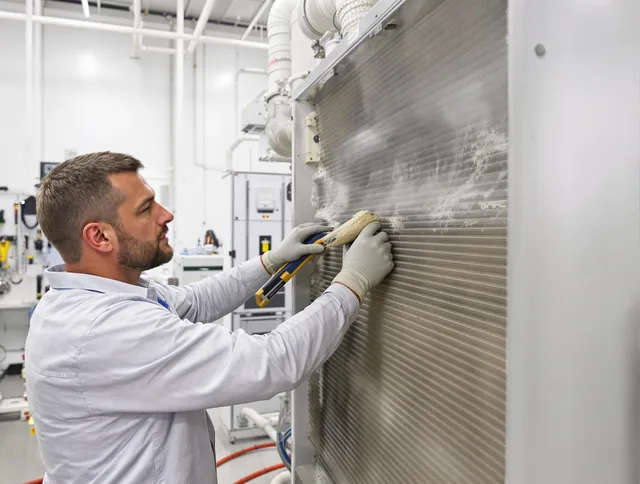 East Bridgewater Air Duct Cleaning technician performing precision commercial coil cleaning at a East Bridgewater business